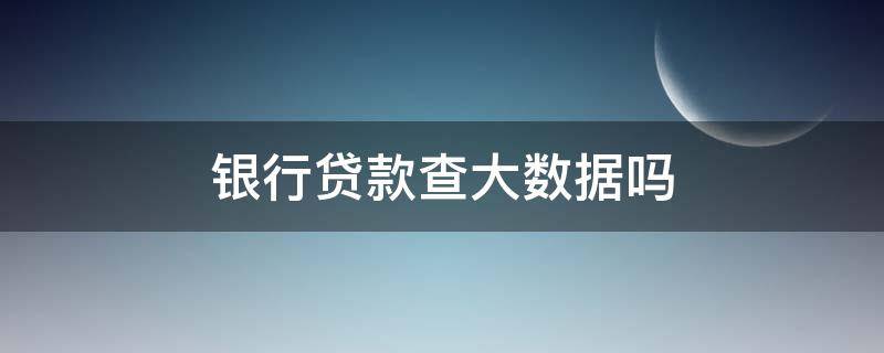 银行贷款查大数据吗 银行信用贷款会查大数据吗