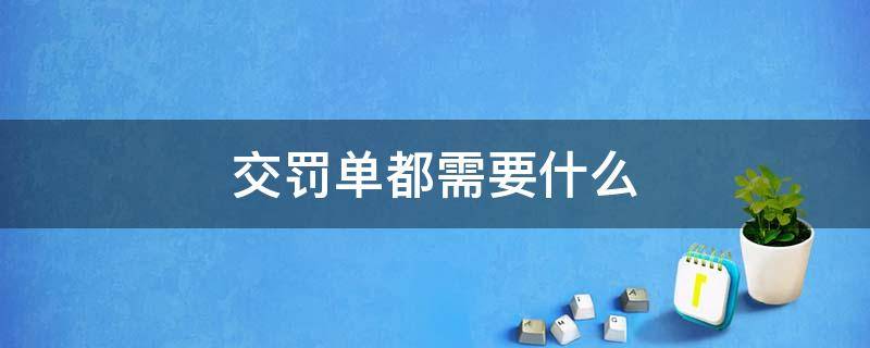 交罚单都需要什么 交罚单都需要什么证件