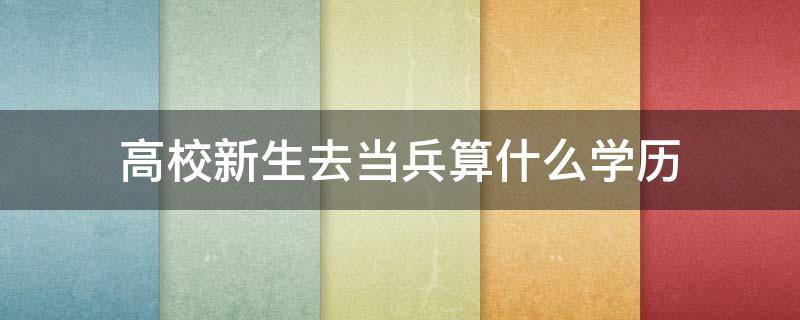 高校新生去当兵算什么学历（高校新生去当兵算什么学历可以免试）