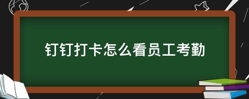 钉钉打卡怎么看员工考勤（钉钉打卡怎么看员工考勤时间）