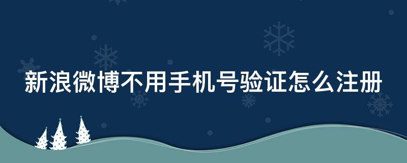 新浪微博不用手机号验证怎么注册 新浪微博如何不用手机号注册