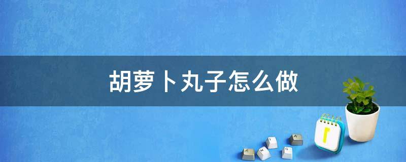 胡萝卜丸子怎么做（胡萝卜丸子怎么做好吃又简单）