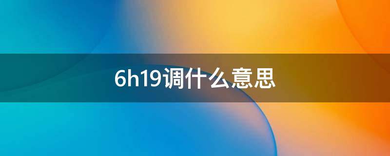 6h19调什么意思（6h19调和19调有什么区别）