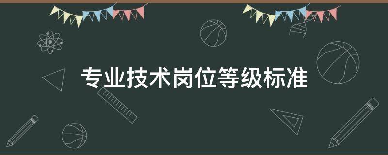 专业技术岗位等级标准 专业技术岗位类别等级