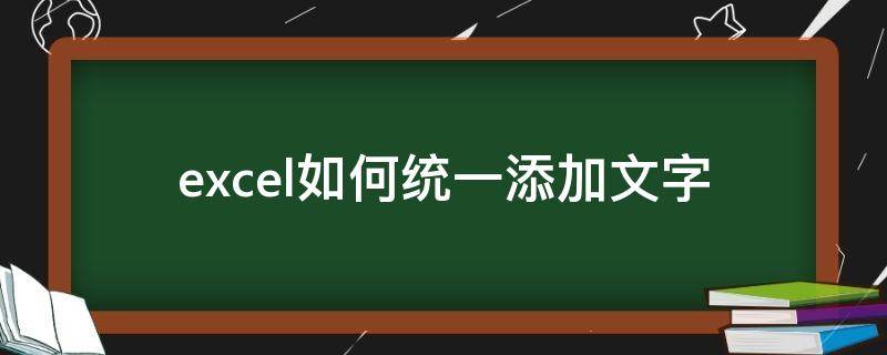 excel如何统一添加文字（怎么在excel文字后面统一加文字）