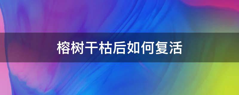 榕树干枯后如何复活 干枯的榕树能救活吗