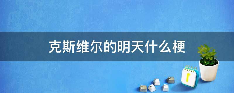 克斯维尔的明天什么梗（qq叫克斯维尔的明天）