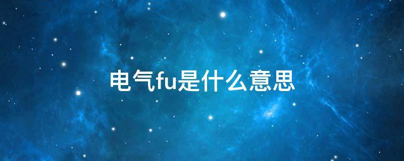 电气fu是什么意思 电气fu1是什么意思