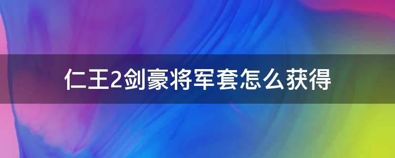 仁王2剑豪将军套怎么获得（仁王2征夷大将军套装）