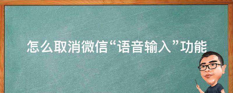 怎么取消微信“语音输入”功能（怎么取消微信语音提示）