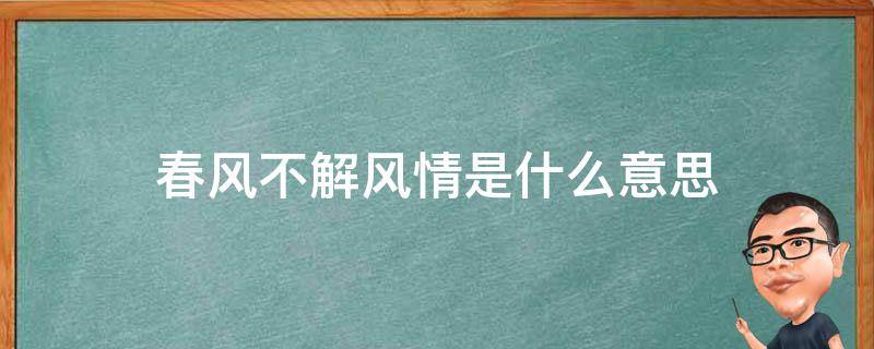 春风不解风情是什么意思 为什么说春风不解风情