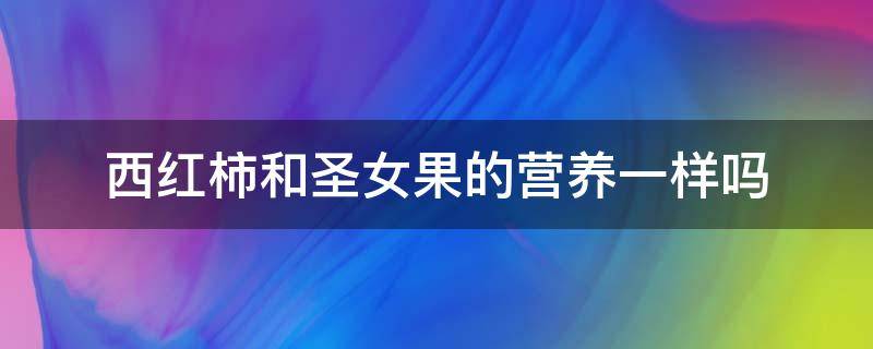 西红柿和圣女果的营养一样吗（圣女果跟西红柿的营养价值一样吗）