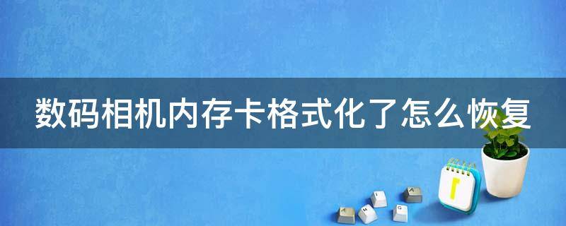 数码相机内存卡格式化了怎么恢复（数码相机内存卡格式化了怎么恢复出厂设置）