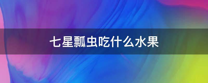 七星瓢虫吃什么水果 七星瓢虫吃什么?还有什么吃什么