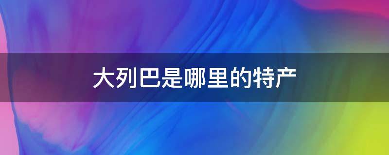 大列巴是哪里的特产（大列巴是哪个国家的食品）