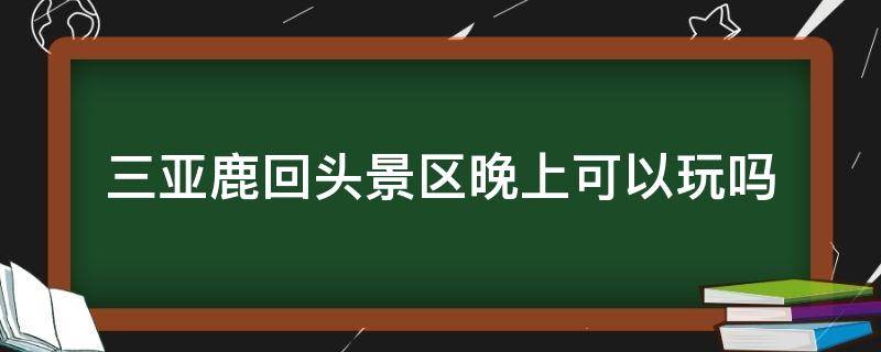 三亚鹿回头景区晚上可以玩吗（三亚鹿回头景区晚上怎么上去）