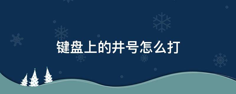 键盘上的井号怎么打（键盘上的井号怎么打上去）