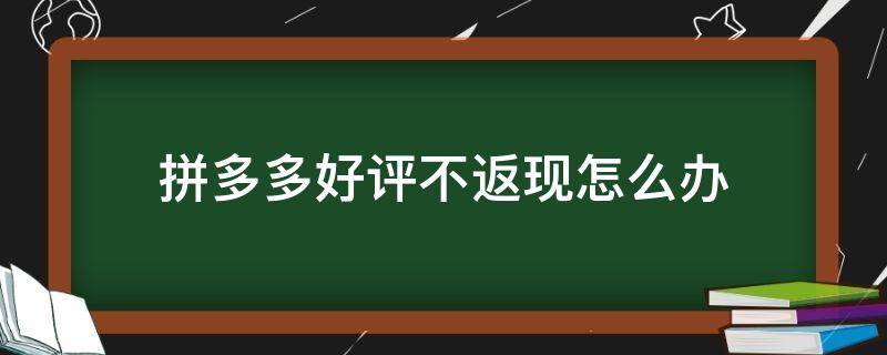 拼多多好评不返现怎么办 拼多多好评返现不给我咋整