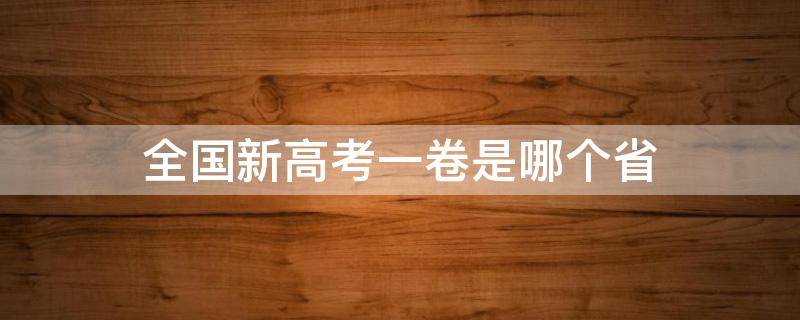 全国新高考一卷是哪个省（全国新高考一卷是哪个省在用）