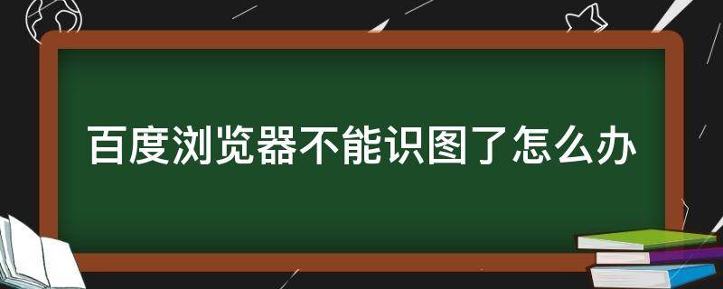 百度浏览器不能识图了怎么办 百度识图无法使用怎么办