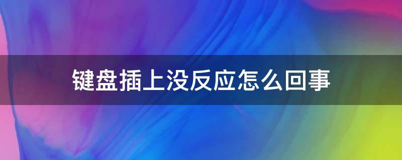 键盘插上没反应怎么回事 键盘插上没反应怎么回事,重启才行