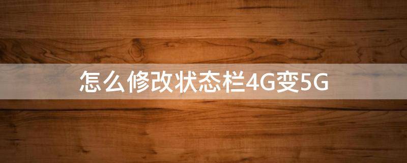 怎么修改状态栏4G变5G（手机状态栏4g标识怎么改）