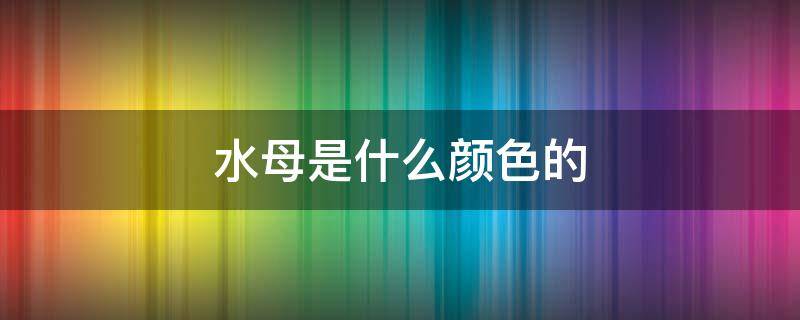 水母是什么颜色的（水母是什么颜色的图片）