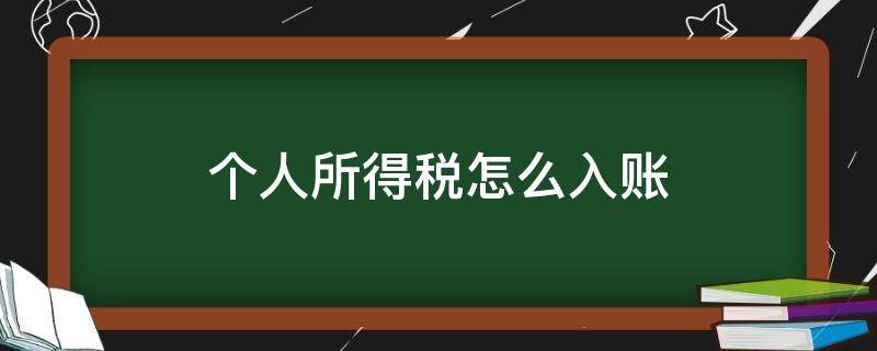 个人所得税怎么入账（公司交个人所得税怎么入账）