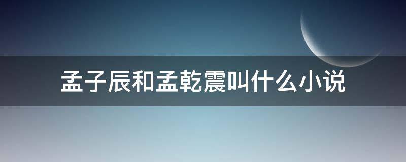 孟子辰和孟乾震叫什么小说 孟子辰小说名字叫什么