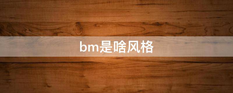 bm是啥风格（bm风格什么意思）