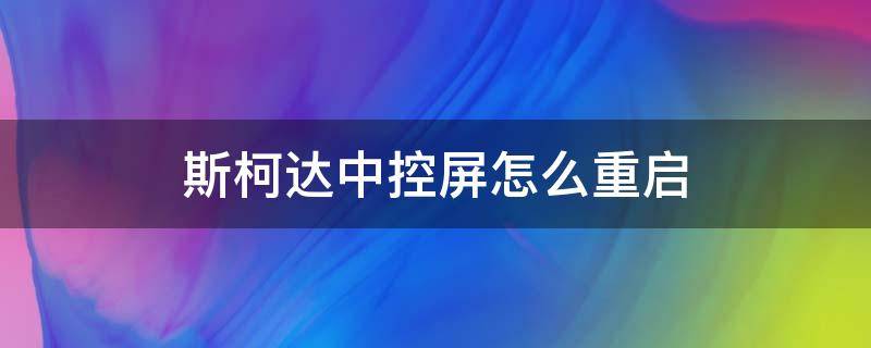 斯柯达中控屏怎么重启（斯柯达屏幕怎么开启）