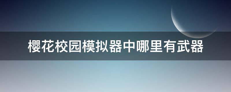 樱花校园模拟器中哪里有武器 樱花模拟器武器在哪里?