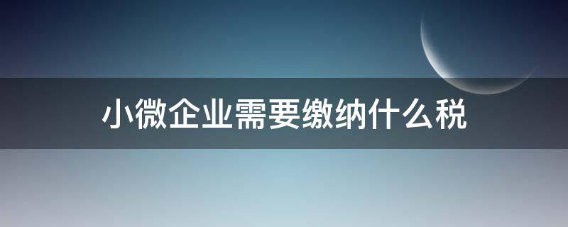 小微企业需要缴纳什么税 微小企业要交什么税