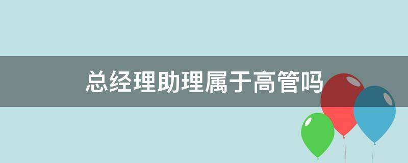 总经理助理属于高管吗（总经理助理属于公司高管吗）