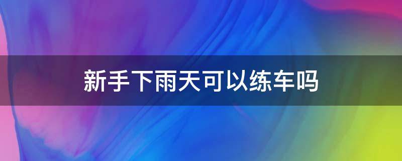 新手下雨天可以练车吗 下雨了可以练车吗?