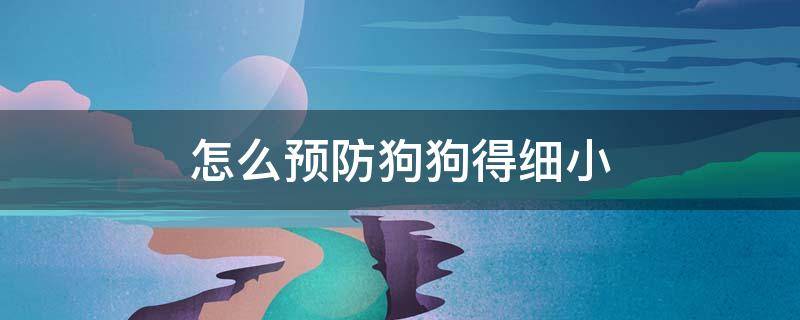 怎么预防狗狗得细小 怎么预防狗狗得细小病毒和冠状病毒