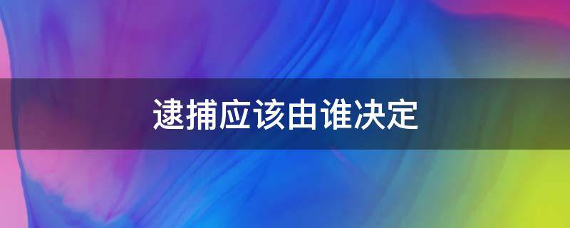 逮捕应该由谁决定（是否逮捕的决定）