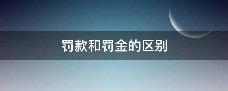 罚款和罚金的区别（罚款和罚金的区别和联系）