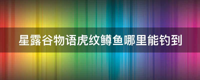 星露谷物语虎纹鳟鱼哪里能钓到 星露谷虎纹鳟从哪儿钓