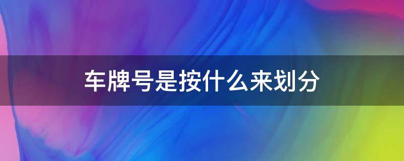 车牌号是按什么来划分 车牌是按什么来划分的