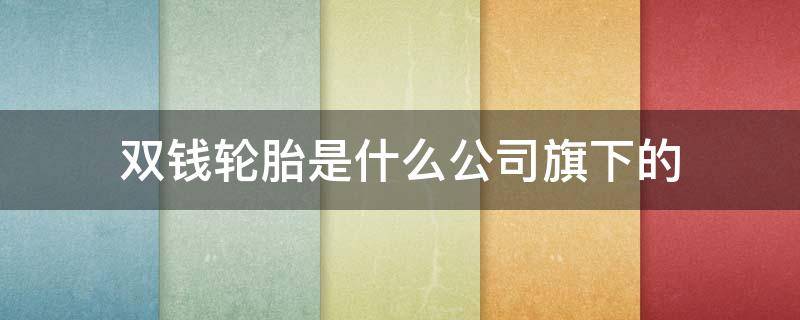 双钱轮胎是什么公司旗下的 双钱轮胎公司简介