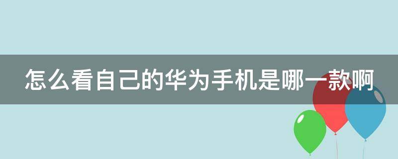 怎么看自己的华为手机是哪一款啊（怎么查看华为手机是哪款）