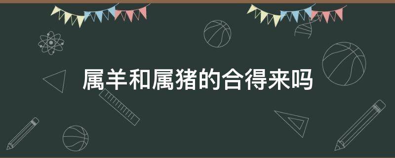 属羊和属猪的合得来吗 属羊跟属猪的合吗