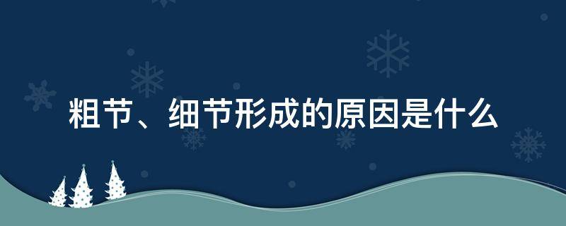 粗节、细节形成的原因是什么 粗细的细节