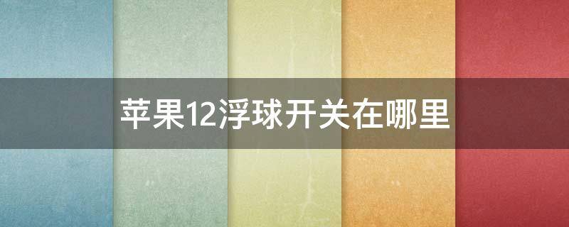 苹果12浮球开关在哪里 苹果手机12浮球开关在哪里