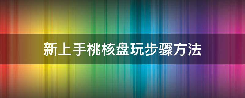 新上手桃核盘玩步骤方法（新入手核桃盘玩步骤）