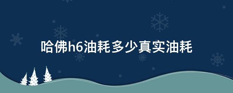 哈佛h6油耗多少真实油耗（哈弗h6油耗）