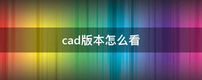 cad版本怎么看（怎样看cad版本）