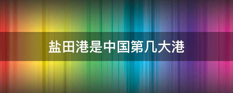 盐田港是中国第几大港（盐田港是中国第几大港口）