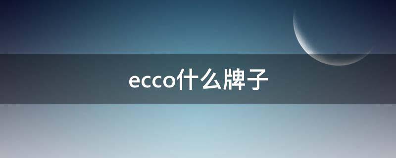 ecco什么牌子（ecco什么牌子怎么读）